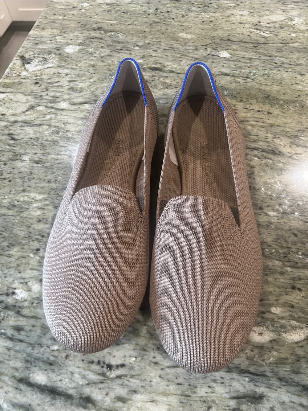 Rothys The Loafer Pointed Almond Toe Flat Taupe Beige - Size 9